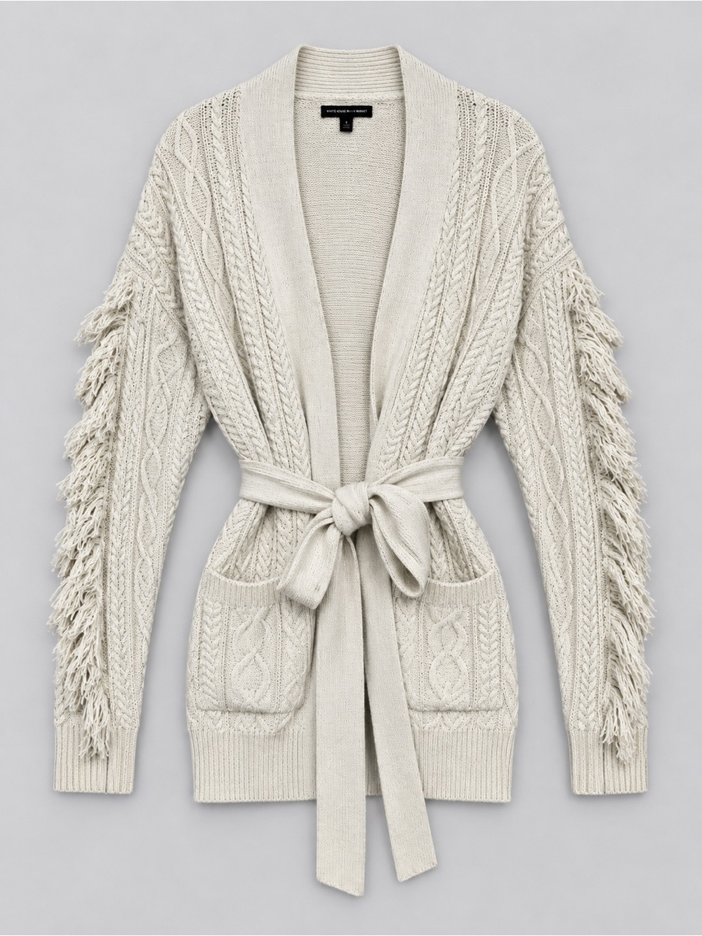Who What Wear Cream Fringe Cardigan